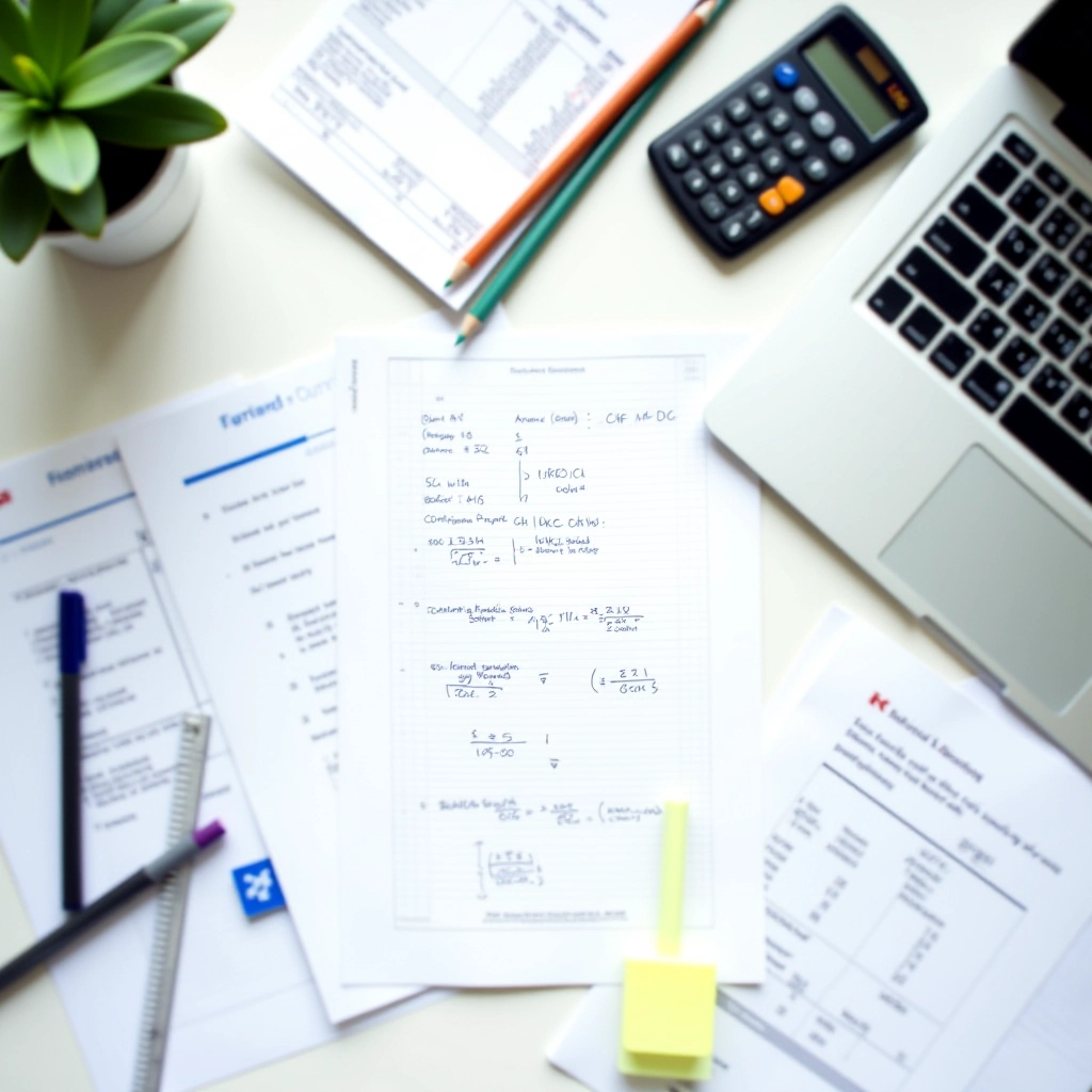 DCF Mastery editorial workspace with financial documents, spreadsheets, and analysis tools